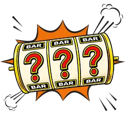  Slot machine reels showing question marks representing the unpredictability of slots