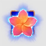 orange flower in front of blue light, hawaiian dreams slot game icon