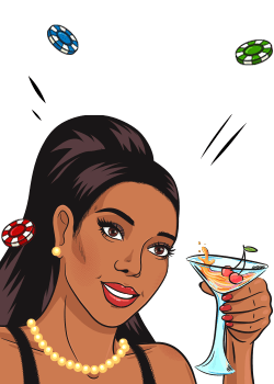 POC with a fancy casino drink cheers