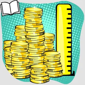 pile of coins with a limit bar next to it. 