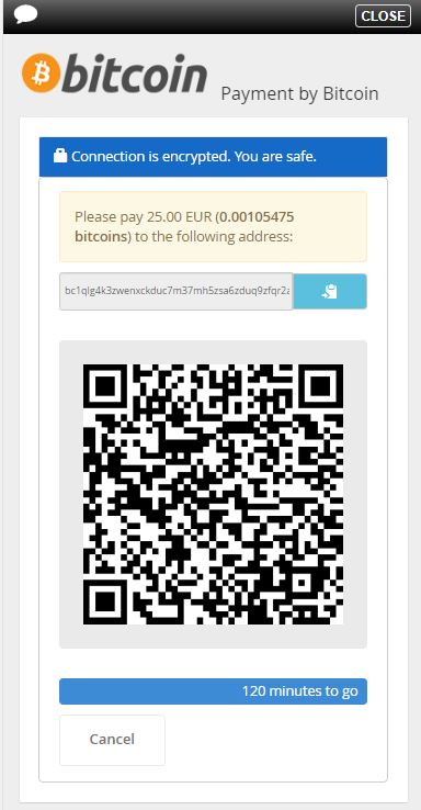 Slots Capital Cashier, Bitcoin address generated 