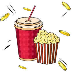 popcorn and drink from the movies