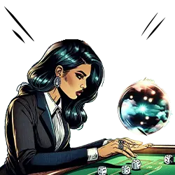 black haired woman sitting on a roulette table