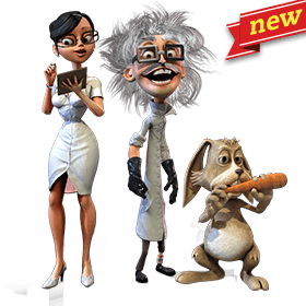 Madder scientist game characters (the assistant, the mad scientist and the rabbit) introduced as new game