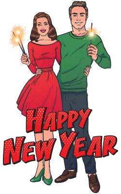 Couple celebrating a happy new year