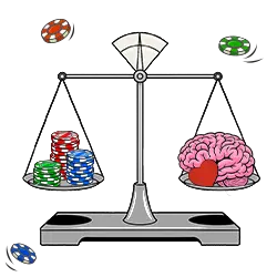 Brain vs casino chips on the scale