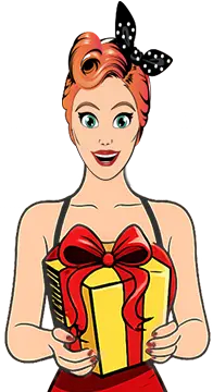 Slots Capital mascot holding a gift box representing bonuses and rewards
