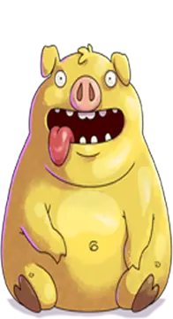 Yellow pig from the slot game Hungry Hogs at Slots Capital