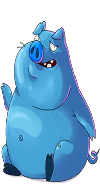 Blue pig from the slot game Hungry Hogs at Slots Capital