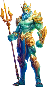 Mythical sea king holding a trident, representing powerful jackpots and big wins